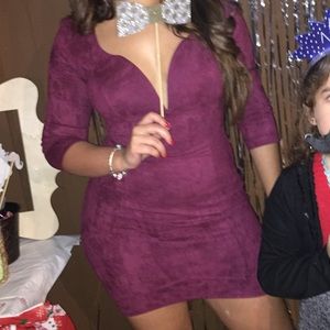 Burgundy sleeve dress